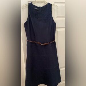 Navy Sleeveless A-line dress